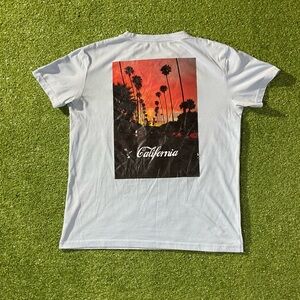 SHEIN California Sunset Light Blue Graphic Tee